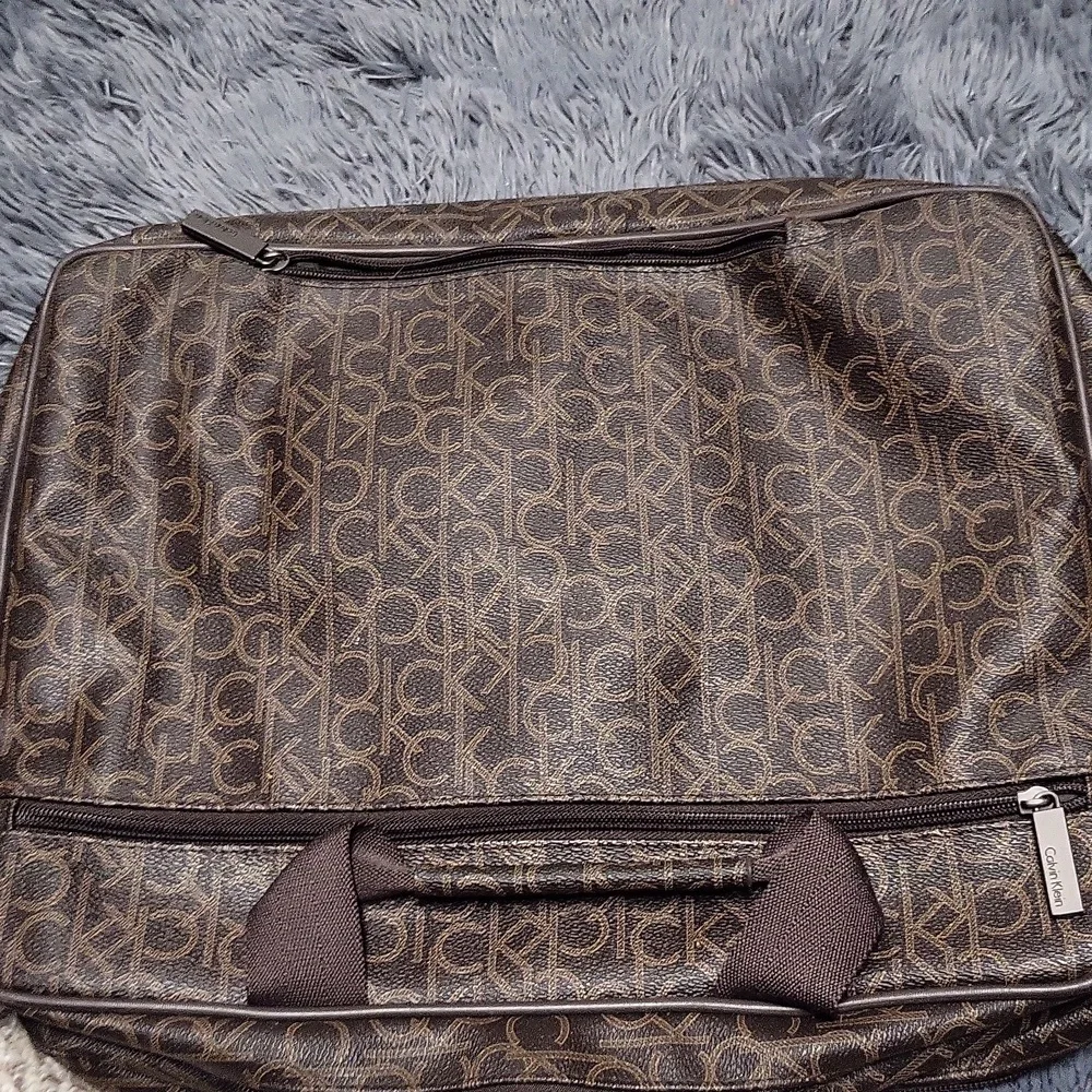 Calvin Klein Dark Brown Monogram Briefcase